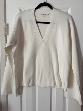 NWT Good American Cream Gauze V-Neck Top